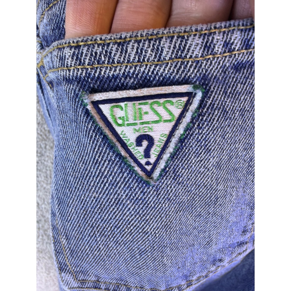 Vtg Guess Georges Marciano Jeans Mens 29 (Fits 27x34) Blue 90s USA Made Tapered - Picture 4 of 10